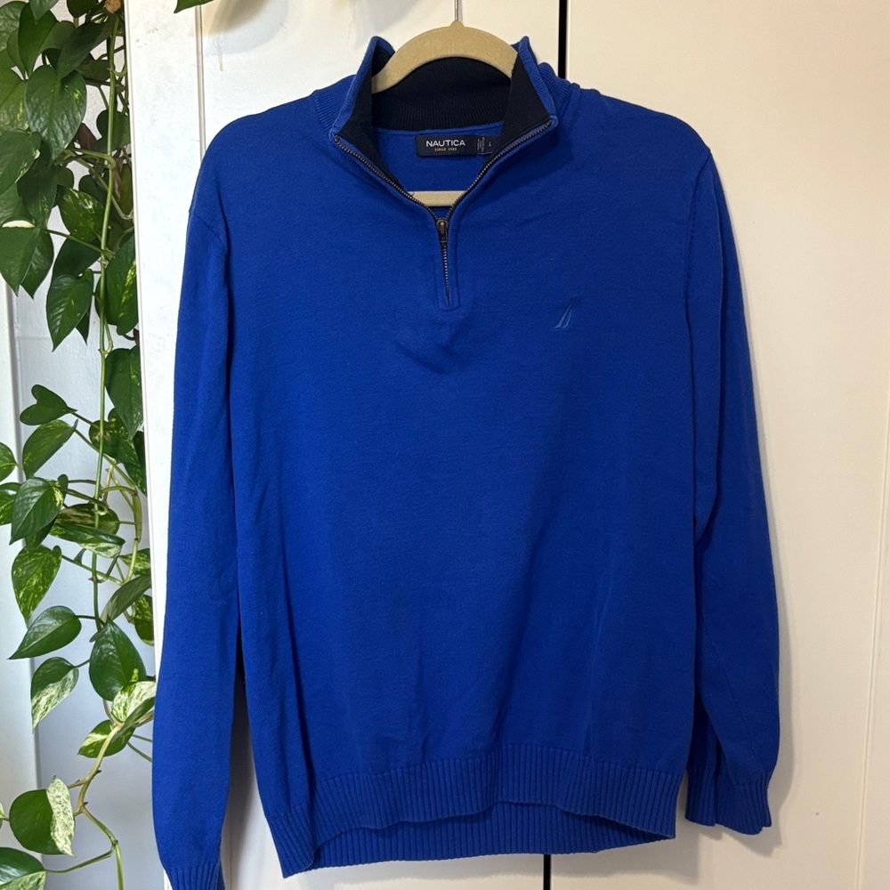 Nautica Men's Blue Half-Zip Sweater